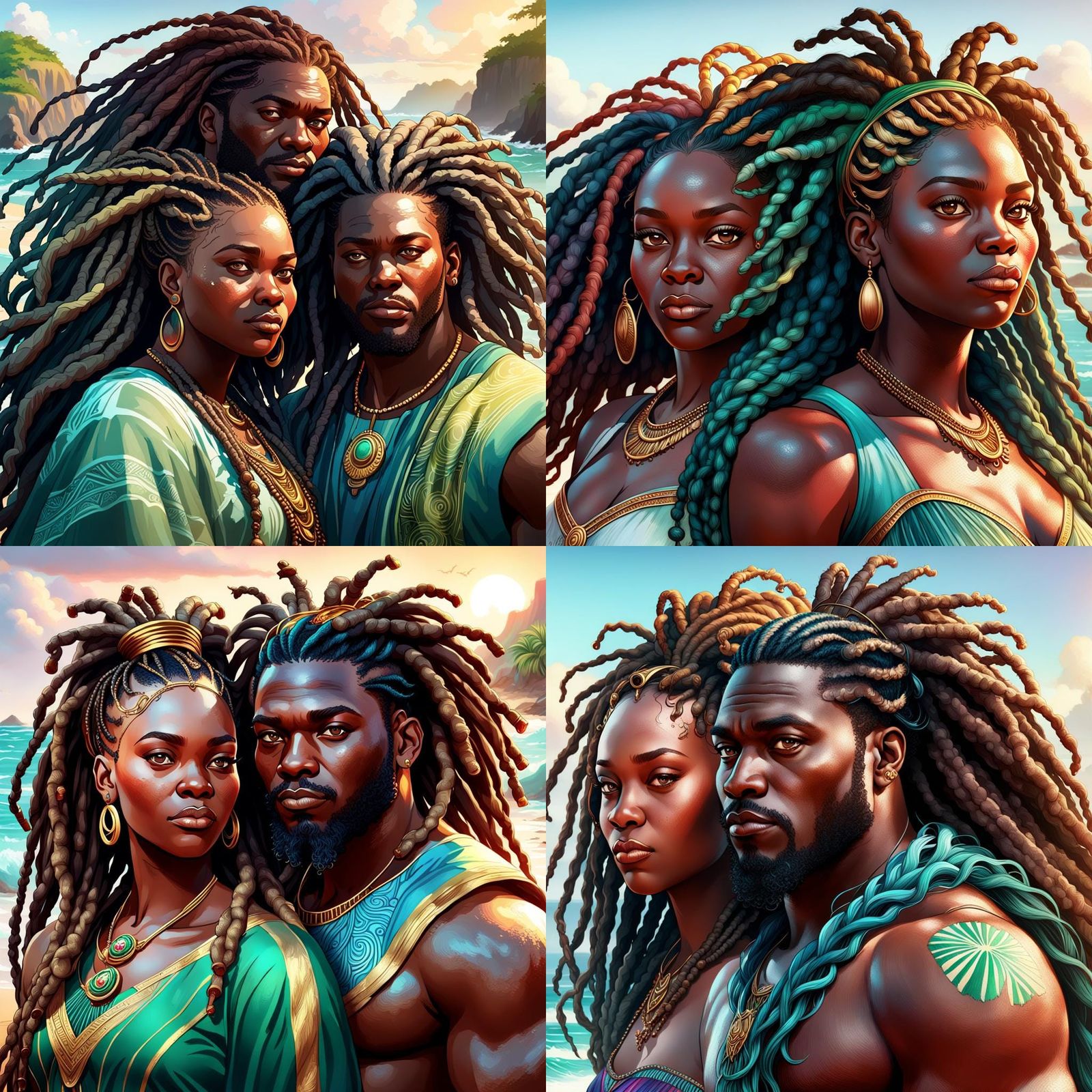 Nigerian Queen and Grenadian Husband Portrait