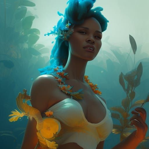 Bahama Mama Cocktail in Hyperdetailed Splash Art
