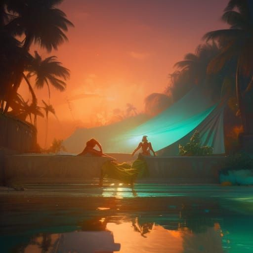 Bahama Mama Cocktail: Hyperdetailed Concept Art