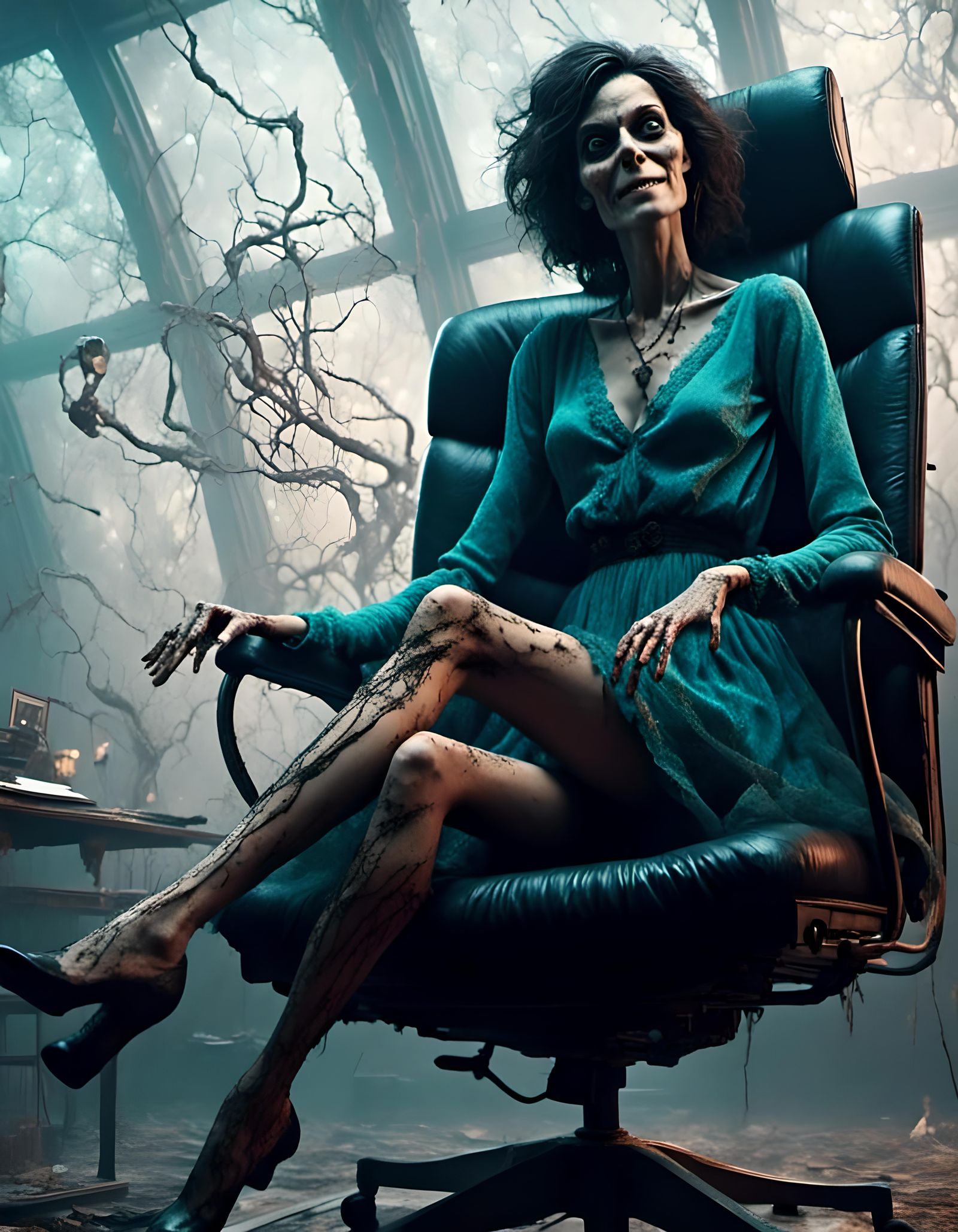 Attractive Woman with Dazzling Smile in Digital Art