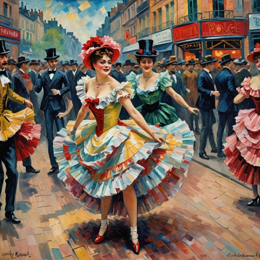 Danseuses de french cancan au Moulin rouge 1900