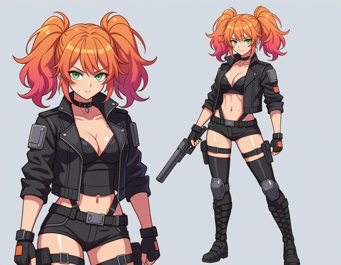 Sci-Fi Anime Warrior Concept Art in Cel-Shaded Style