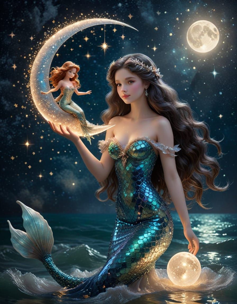 Luminous Mermaid in Sparkling Sequins Gown
