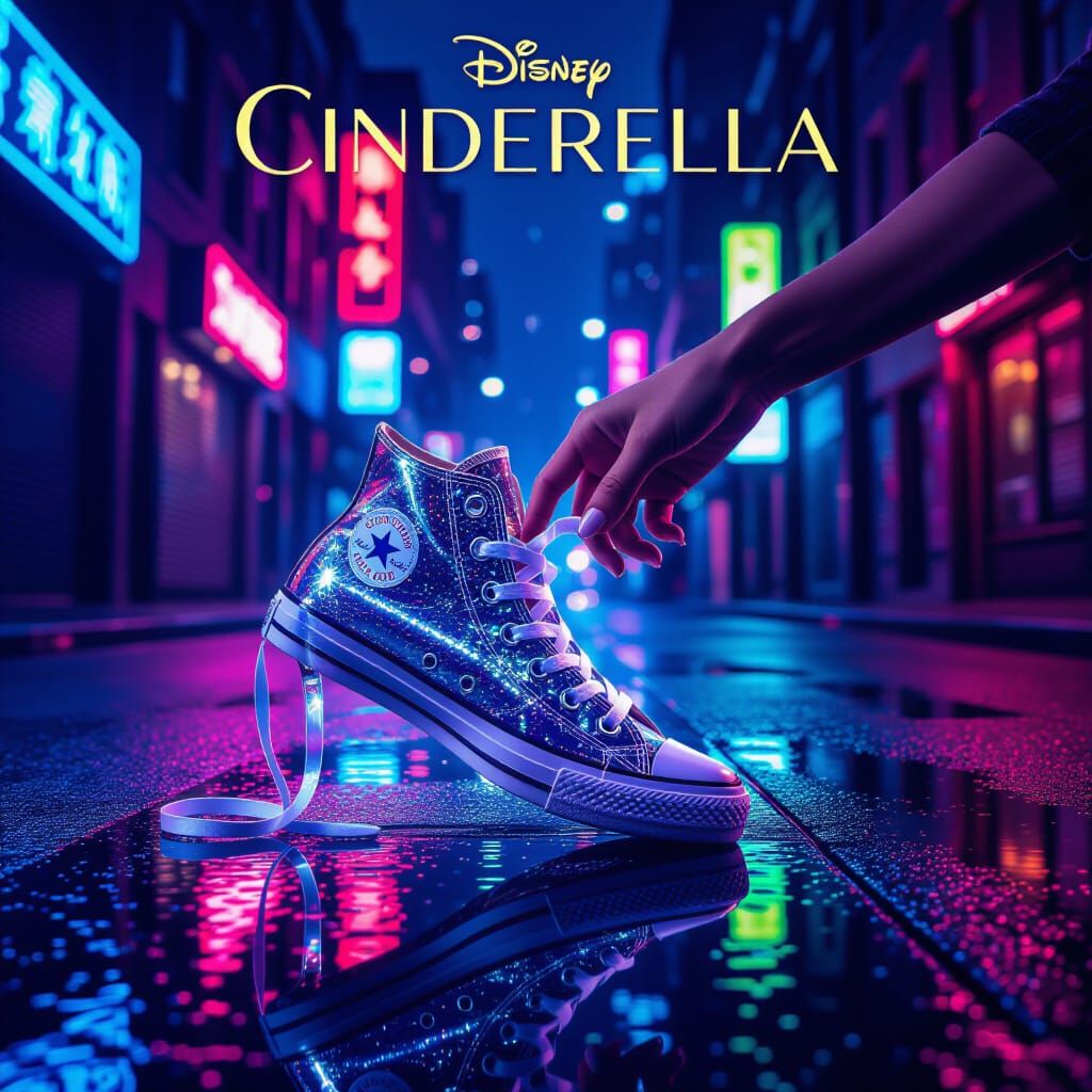 Cinderella's Glass Sneaker in Neon City