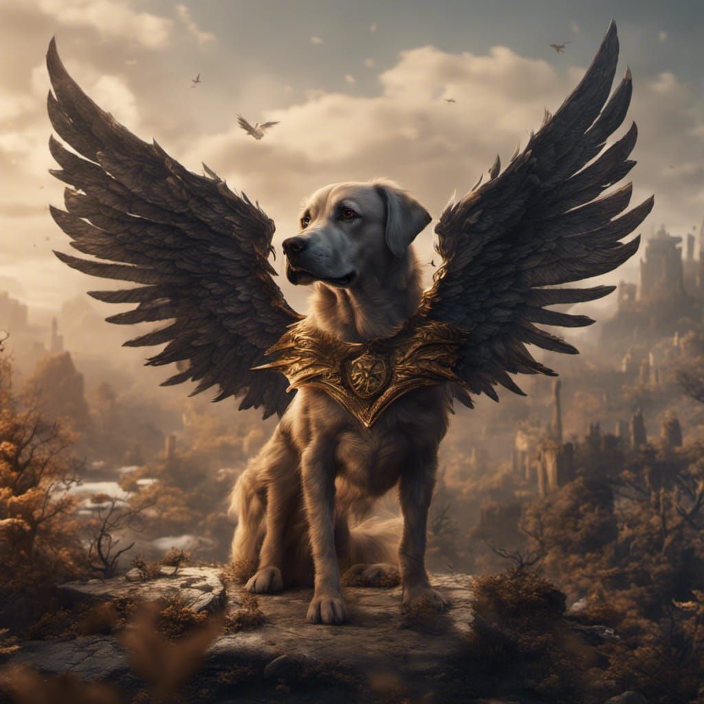 Dog with Wings: Detailed Fantasy Concept Art
