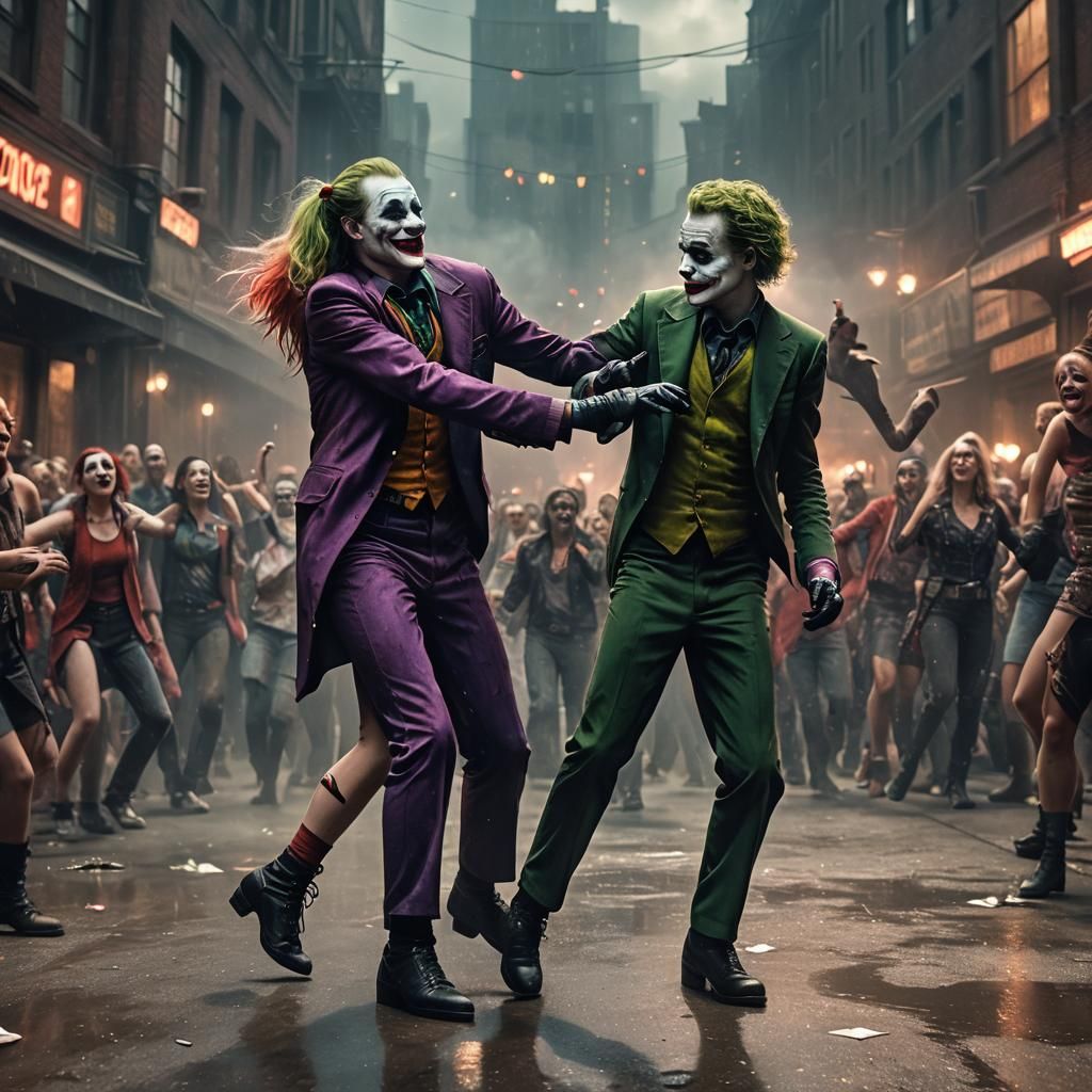 Joker and Harley Quinn Dance: Digital Matte Painting