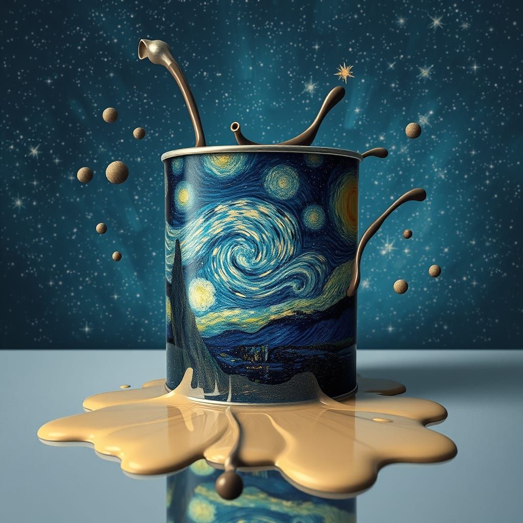 Paint Spill Creates a Starry Night Sky