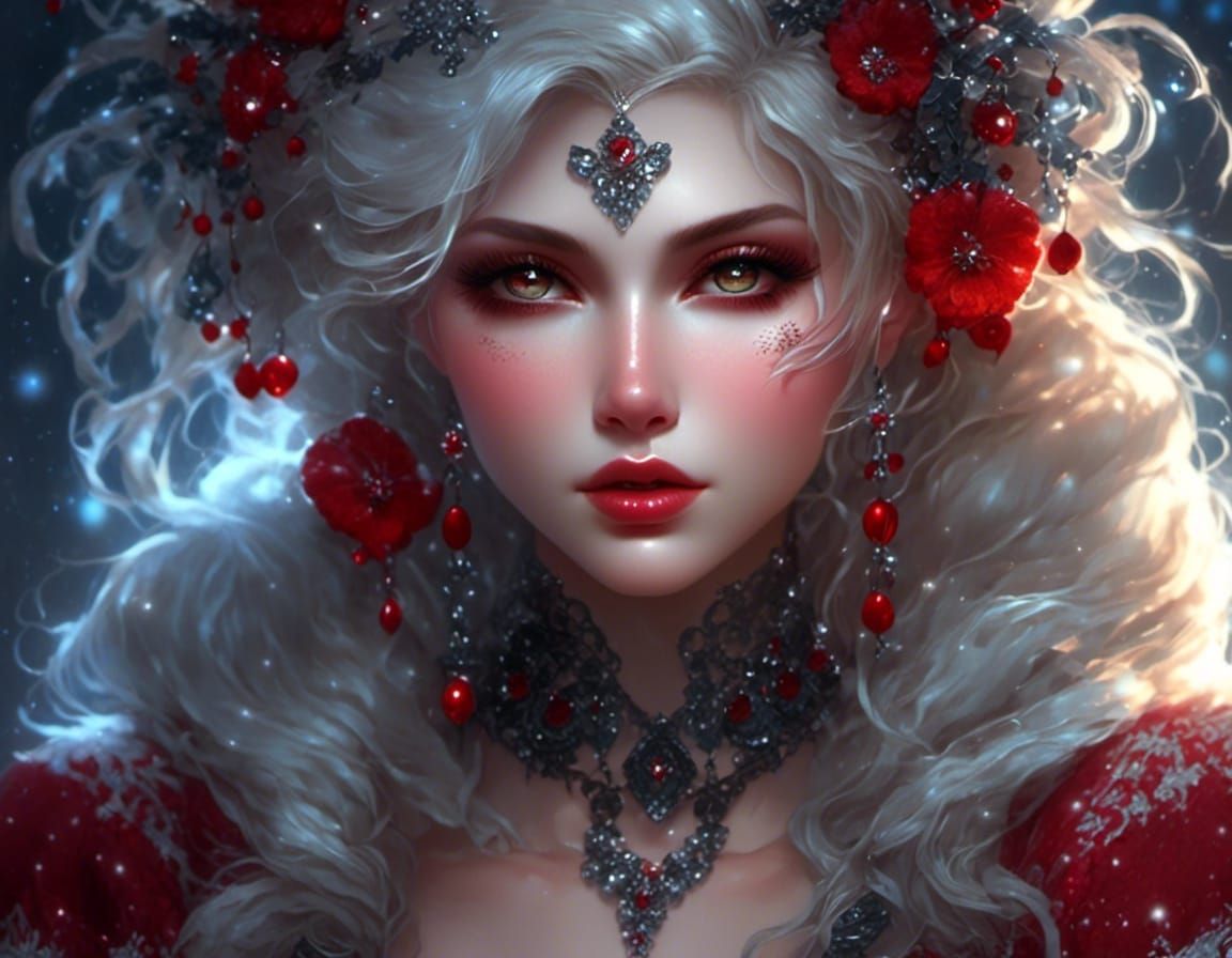 "woman in  snowstorm"