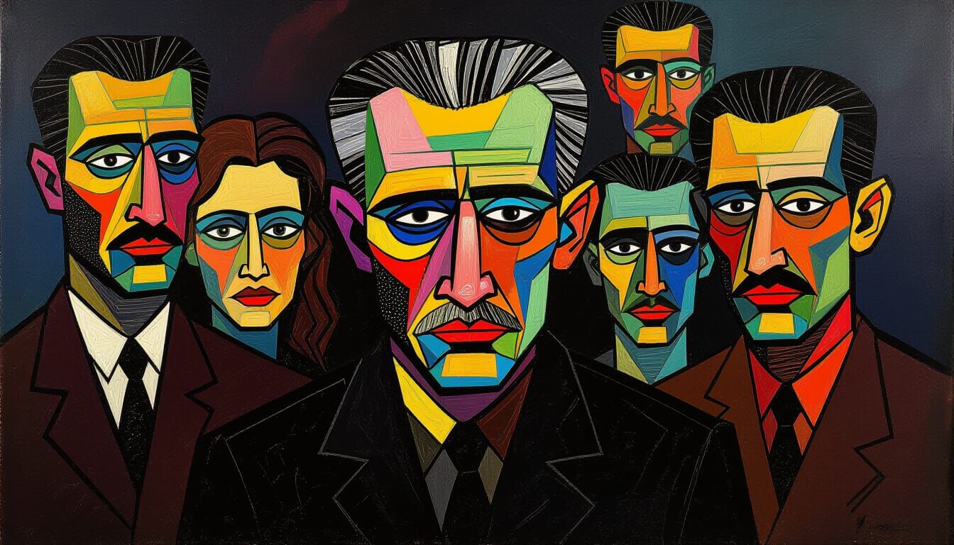 Abstract Scene of Tormented Mind with Cosmic Patterns