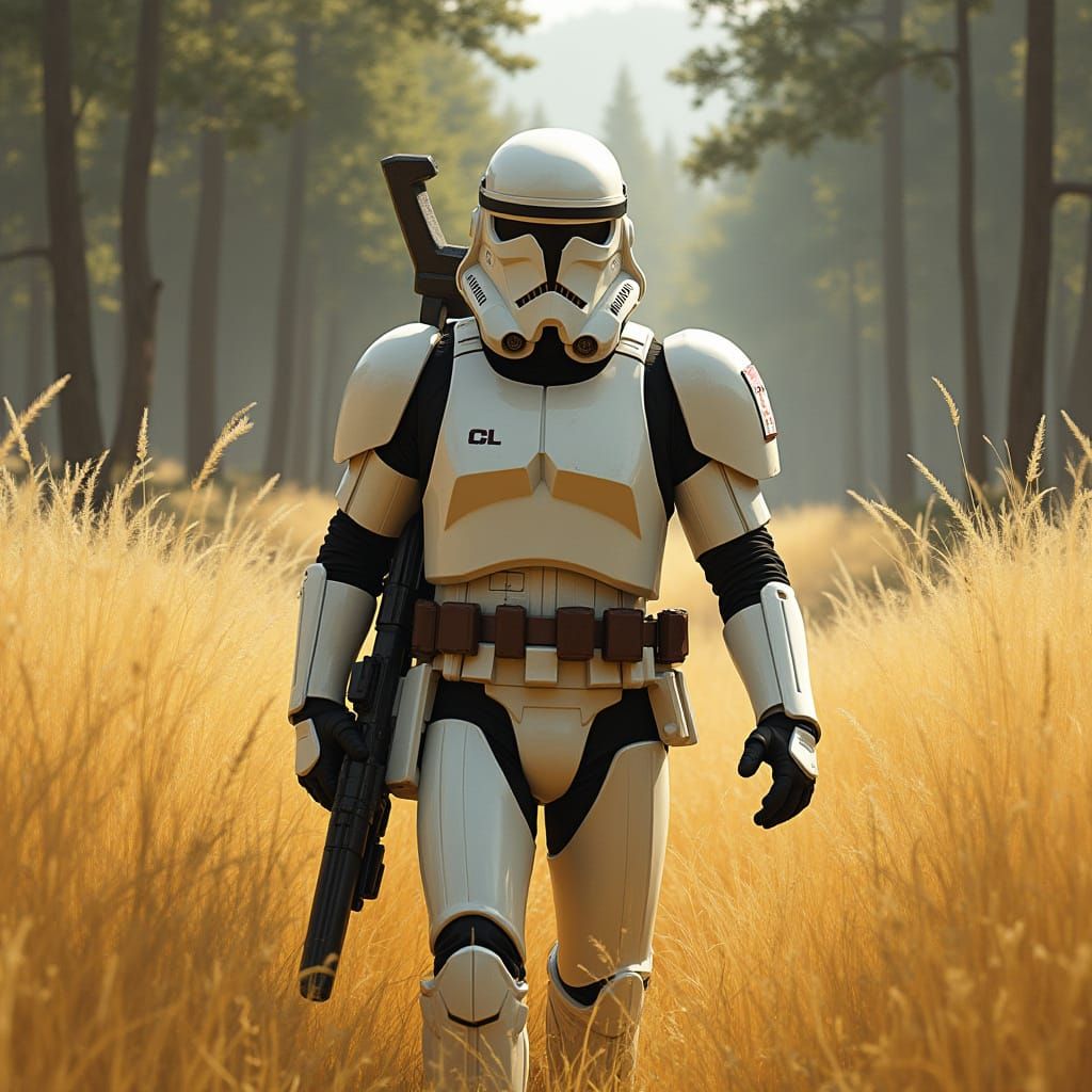 Scout Trooper Walking Through Wheat Field
