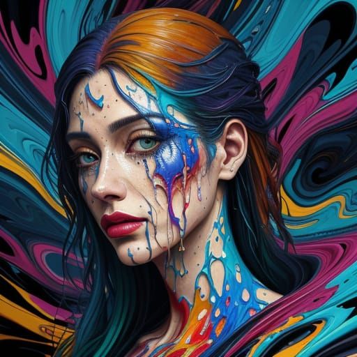 Surreal Digital Painting of Intense Emotions