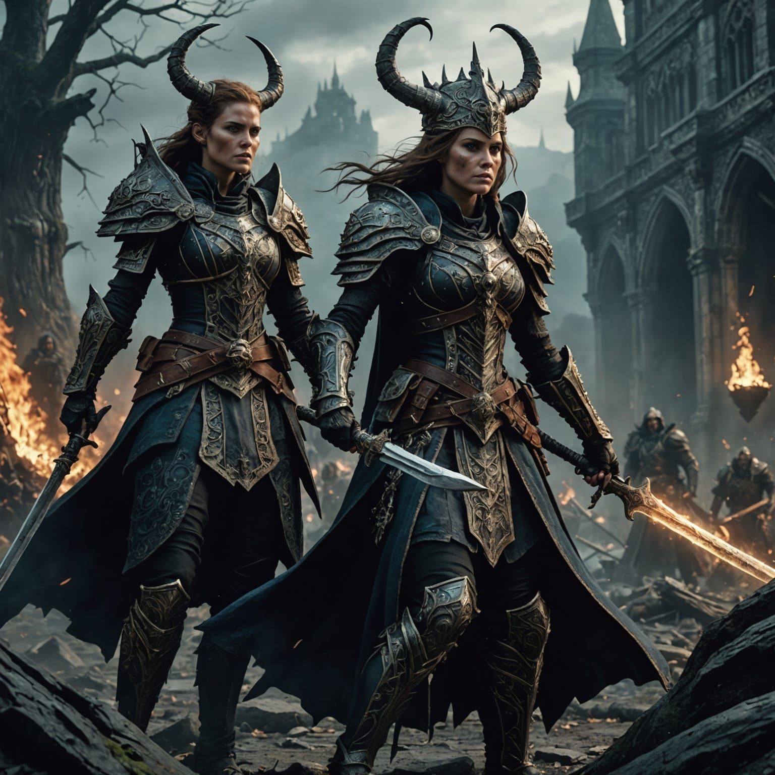 Epic Female Warlord Hunting a Lich