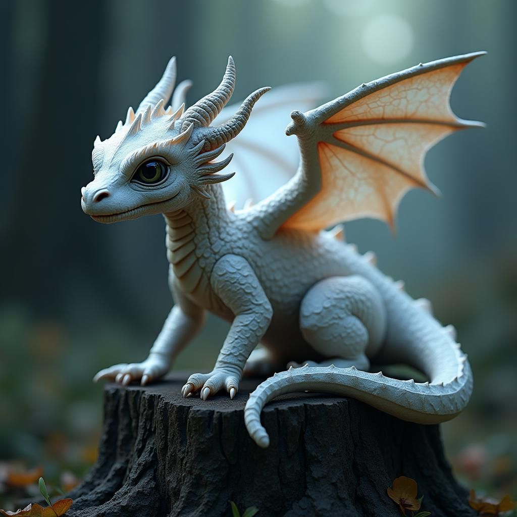 Small Dragon with Spikes in Matte Painting Style