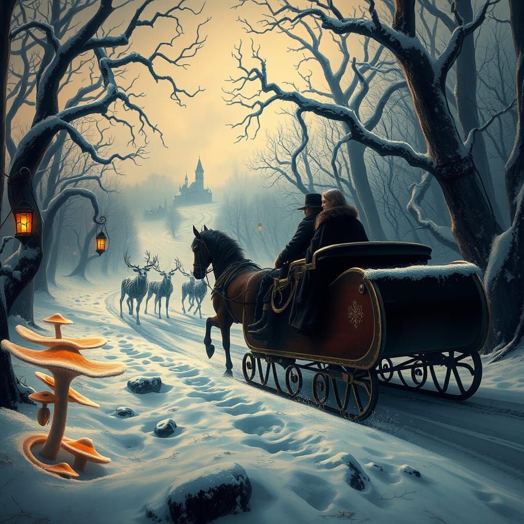 Dark Winter Wonderland Sleigh Ride with Twisted Creatures