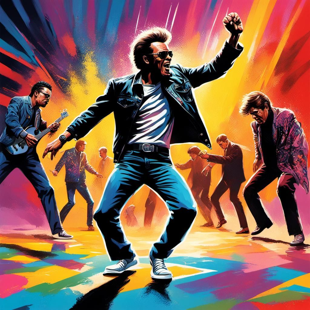 1960s Rock n Roll Dance Scene in Splash Art