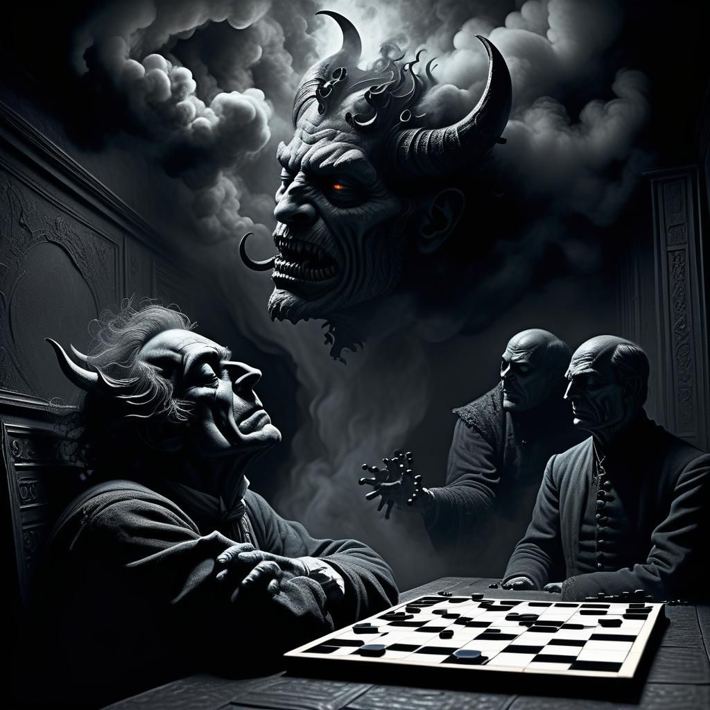 Dark Surrealism: Demon Hypnotizing Humans, Stealing Souls