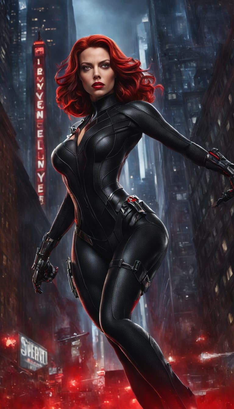 Marvel's Black Widow in Stunning Ultrarealistic Symbiote Sui...