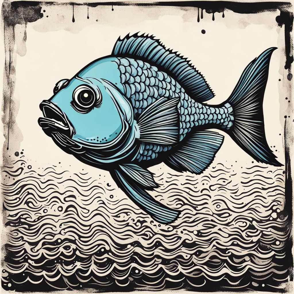 Inkpunk Fish Illustration