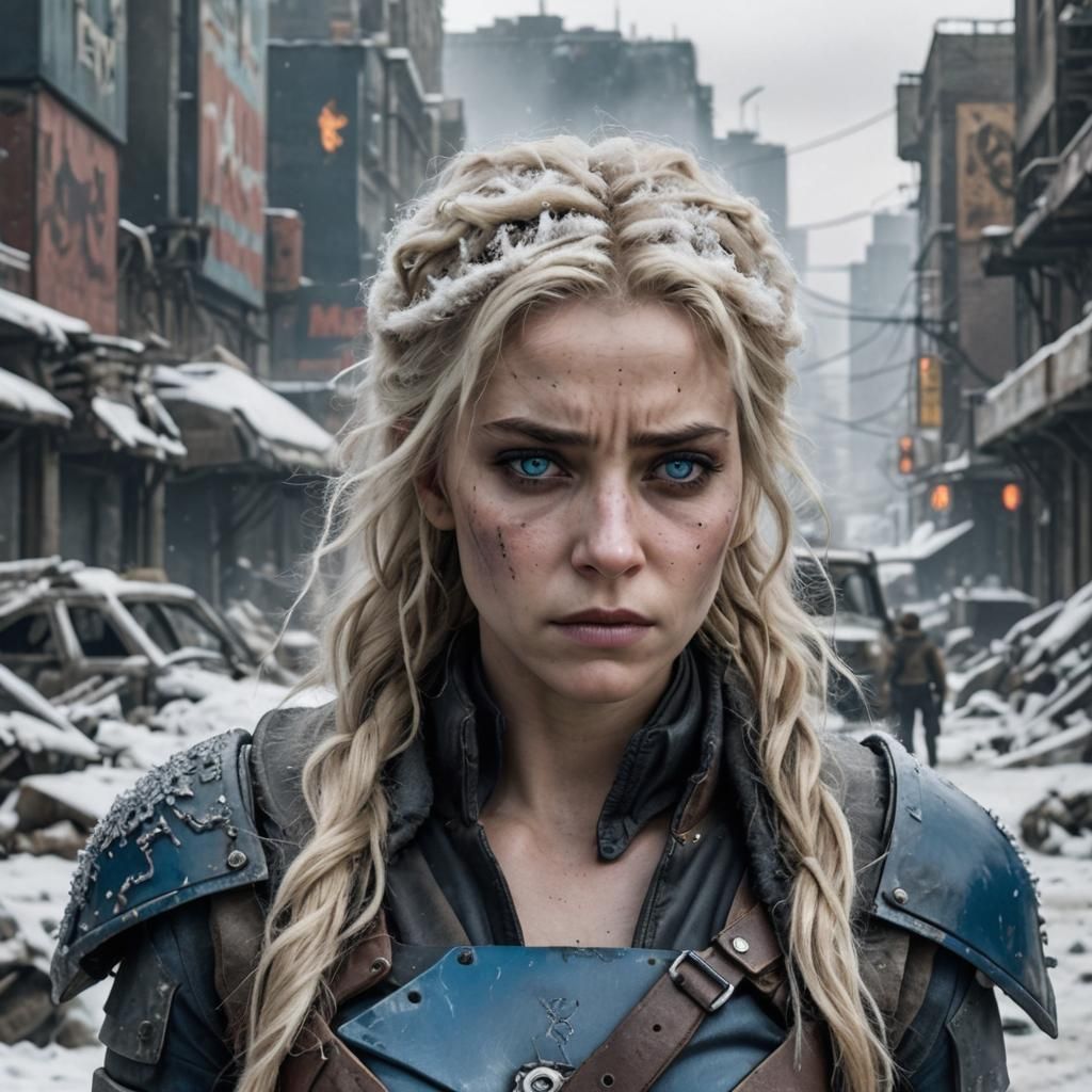 Snow Queen in Post-Apocalyptic Wasteland: Sinister Art