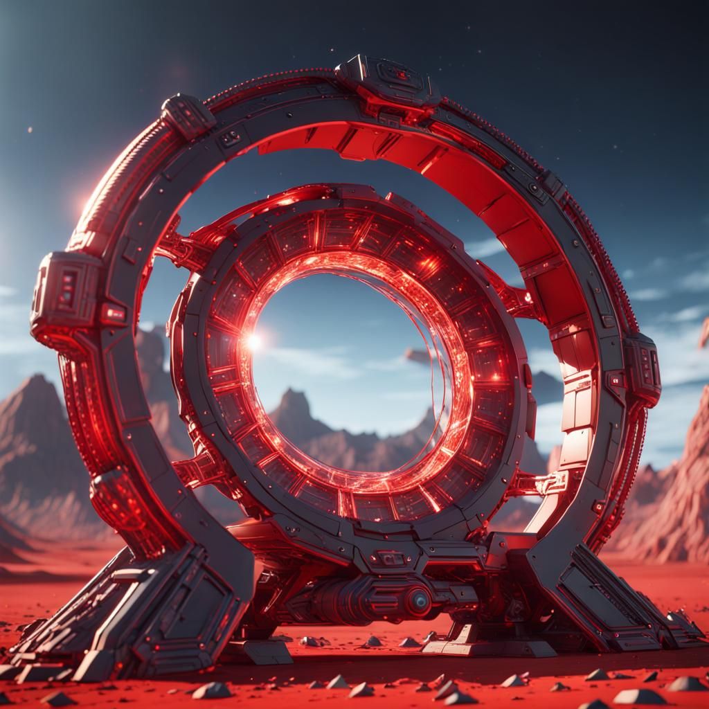 Stargate Portal in Red Universe with Alien Tech