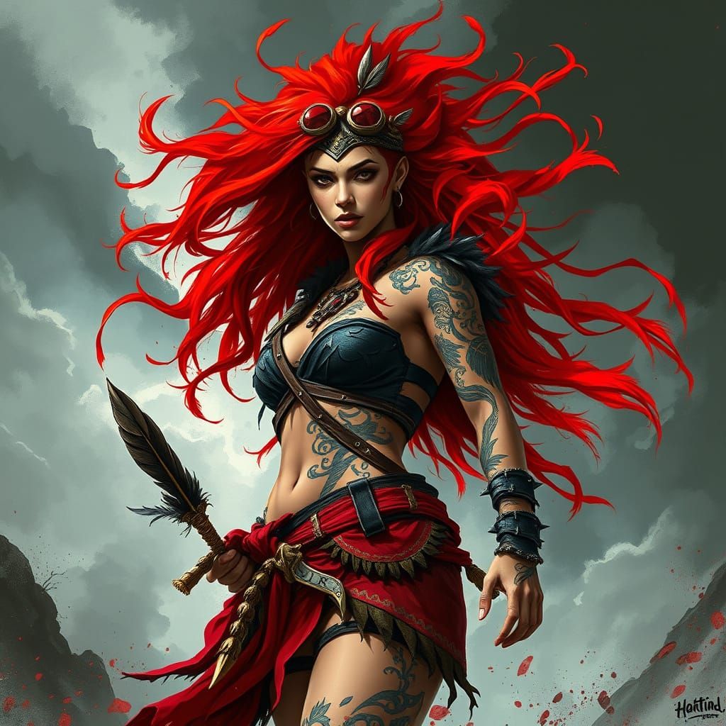 Surreal Latina Goddess Defies the Storm in Hypermaximalist D...