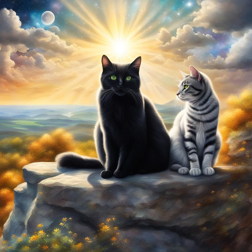 Cats Overlook a Cosmic Landscape