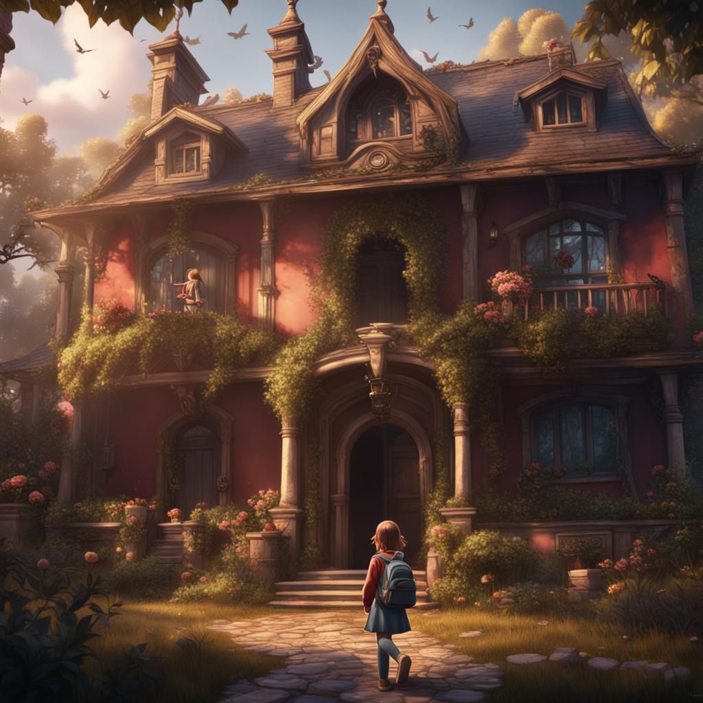 Girl Leaves Home for School: Fantasy Concept Art