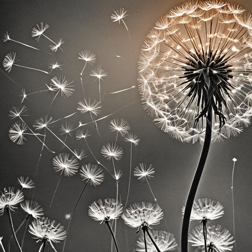 Dandelions  Create a Black and white photogram, a primitive ...