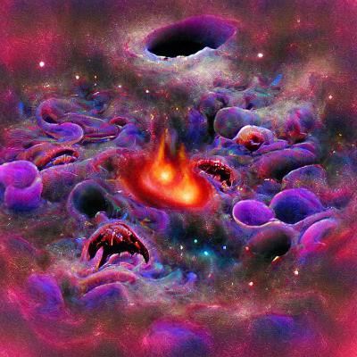 Cosmic Hellscape of Swirling Nebulae