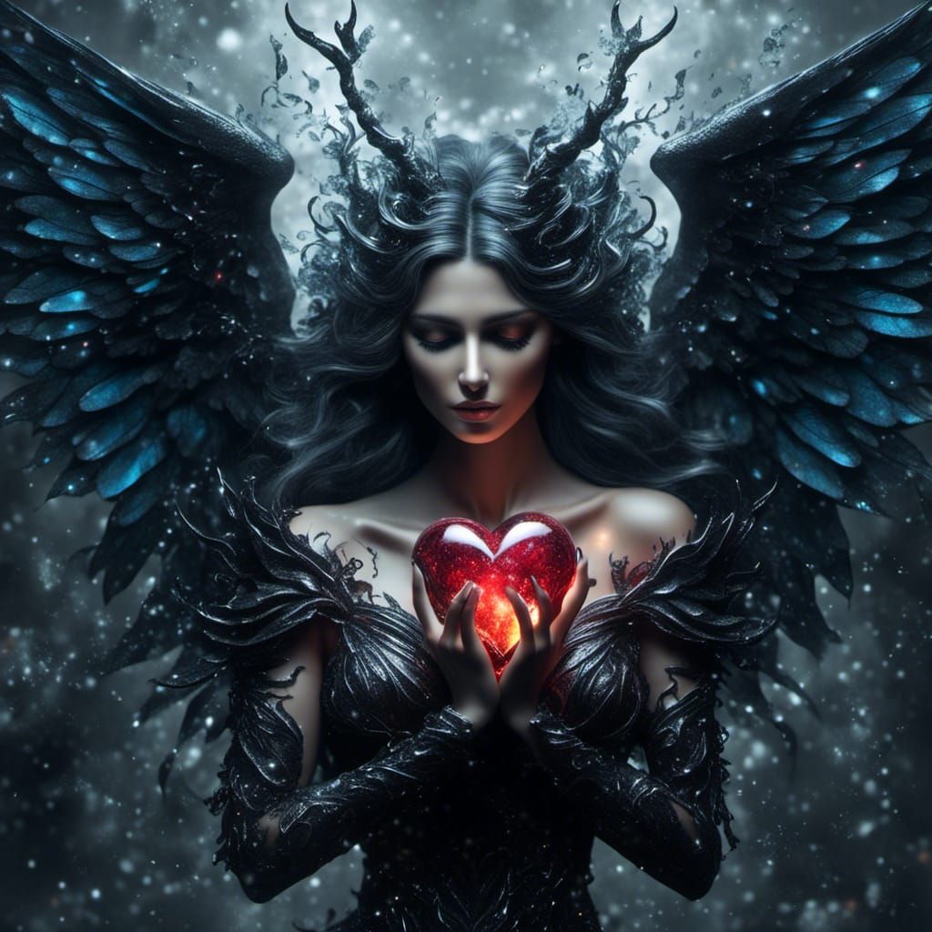 Shattered Heart with Angel and Demon Essences