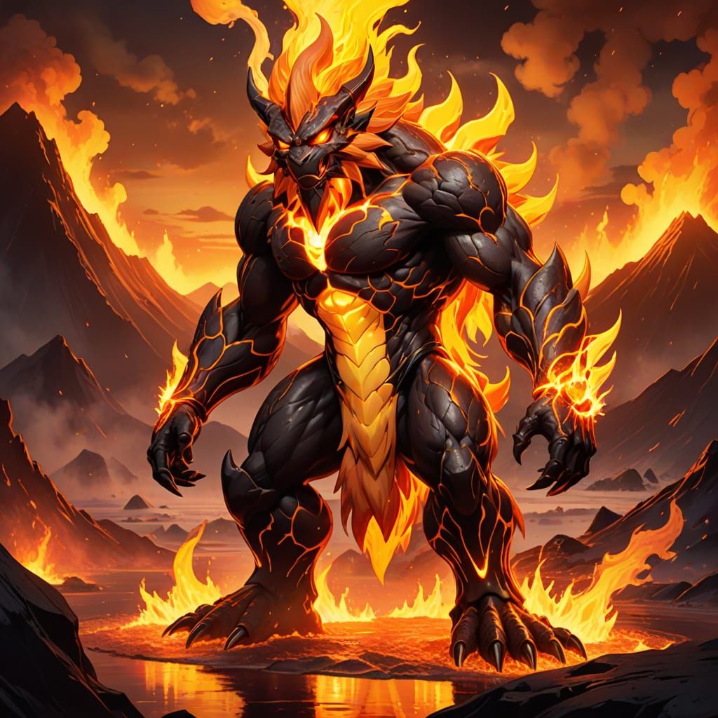 Infernape Amidst Blazing Volcanic Fury