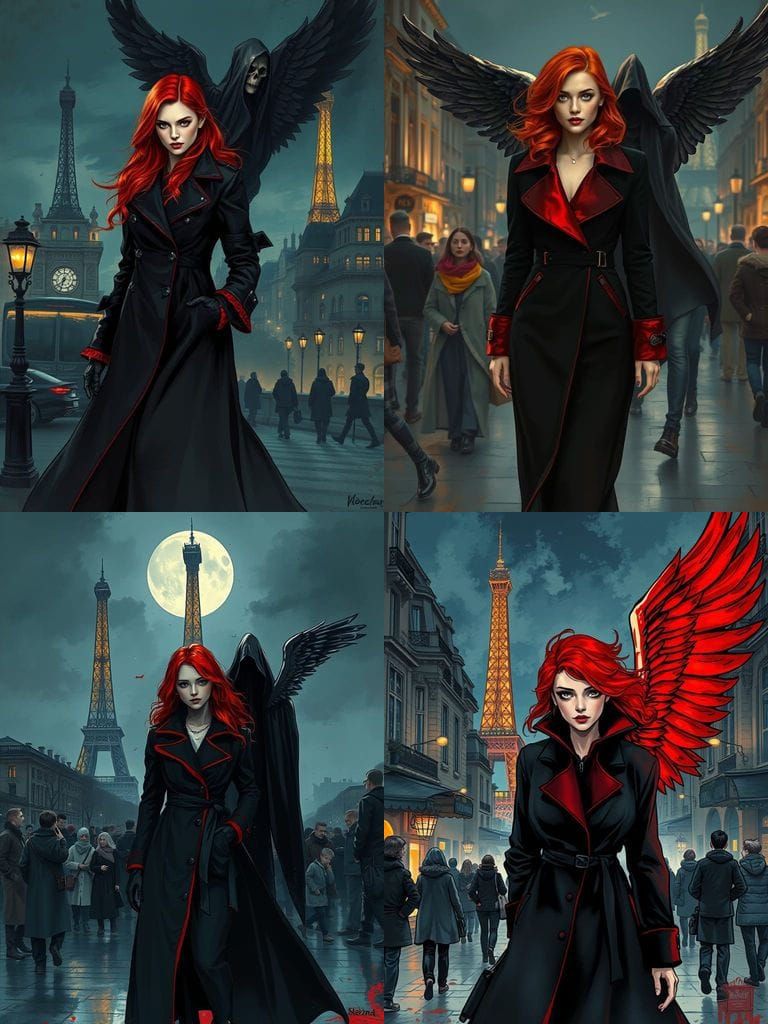 Redhead Guiding Souls in Paris Night, Splash Art