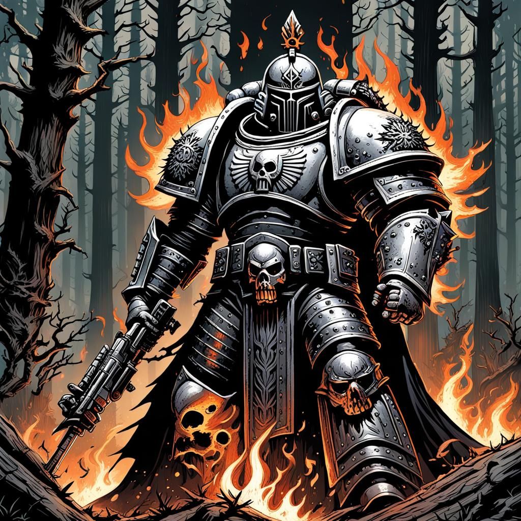 Grimdark Space Marine in High Gothic Armor