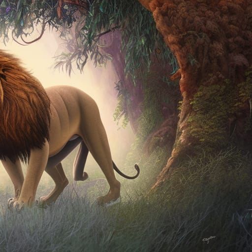 Lion Kangaroo Hybrid in Australia: Fantasy Concept Art