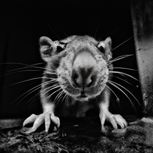 Dramatic Portrait of a Starving Rat