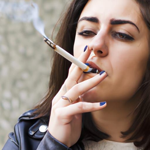 Young Woman Smoking: Hyperdetailed AI Image