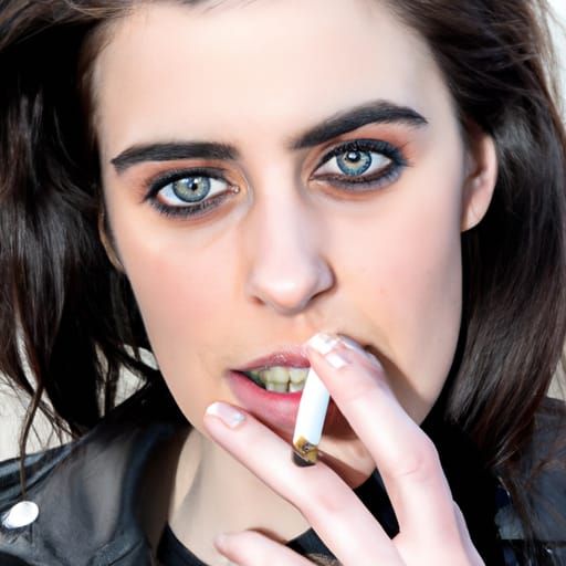 Hyperdetailed Portrait of a Woman Smoking