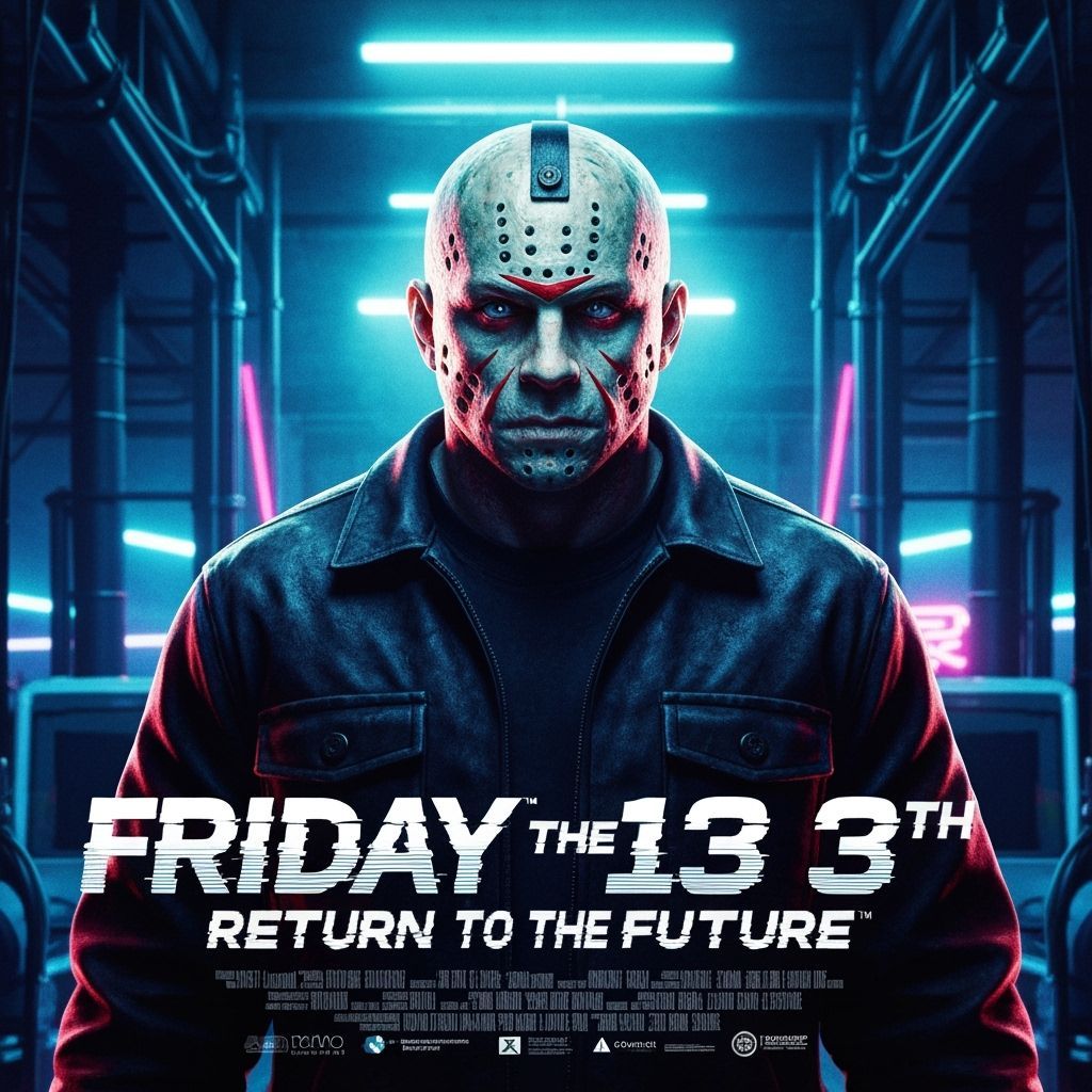 Jason Voorhees in Cyberpunk Future Horror Poster