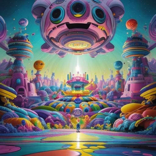 Sci-Fi Movie Scene in Candy Art Style