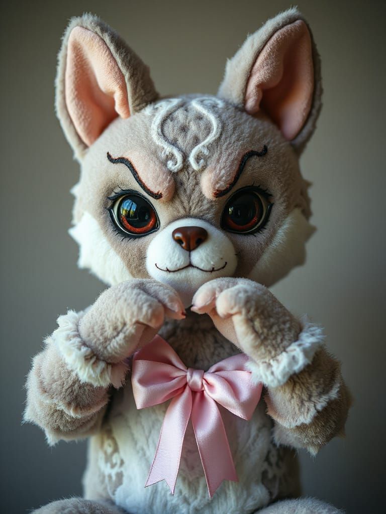 Evil Stuffed Animal Makes Heart Shape in Hyper-Realistic Pho...