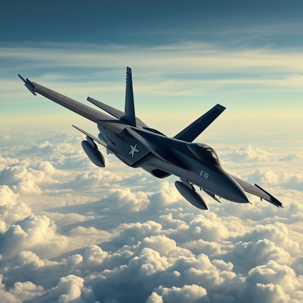F/A-18E/F Super Hornet in Flight, 3D Render