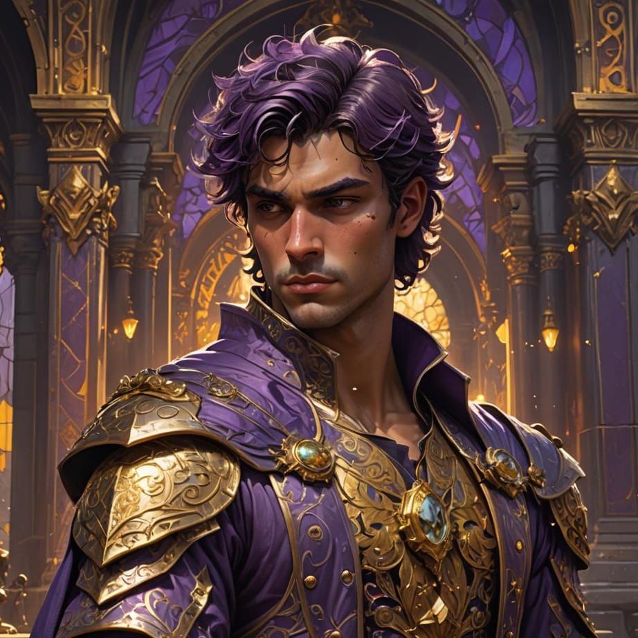 Arrogant Young Prince in Dark Fantasy Style