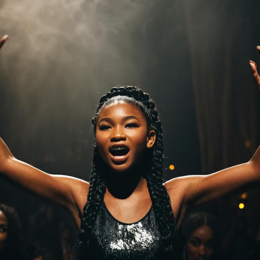 Gothic Horror Portrait of Singer on Stage