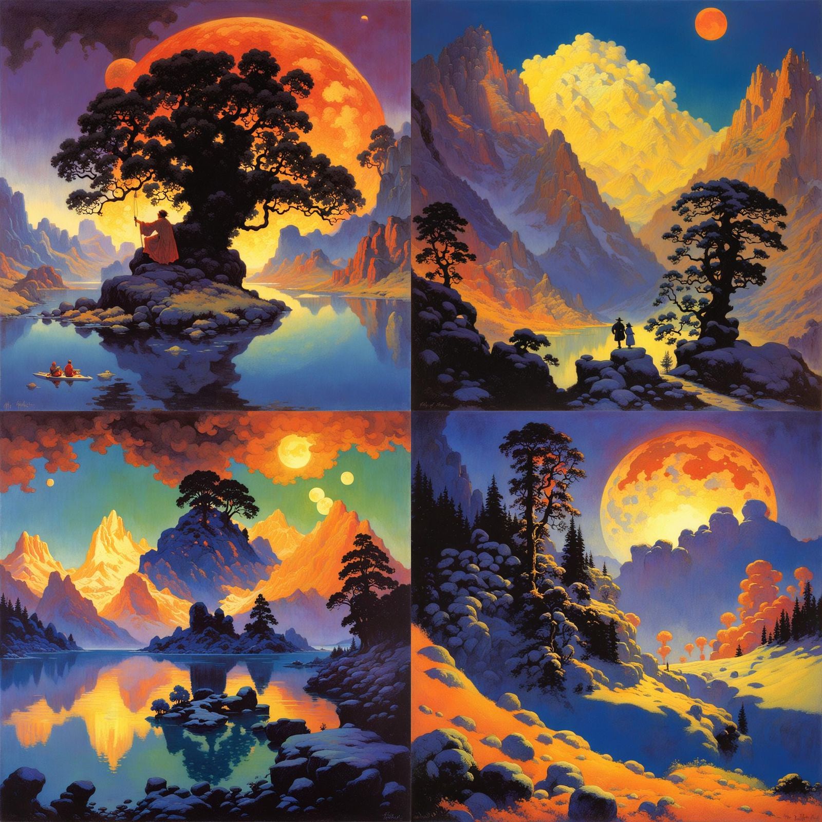 Retro Sci-Fi Landscape Illustration