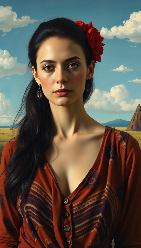 Surrealist Goddess of Confidence in Dreamlike Realm