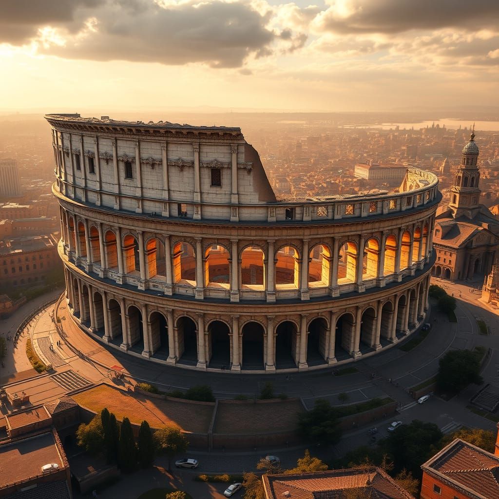 Majestic Colosseum at Dawn in Ancient Rome