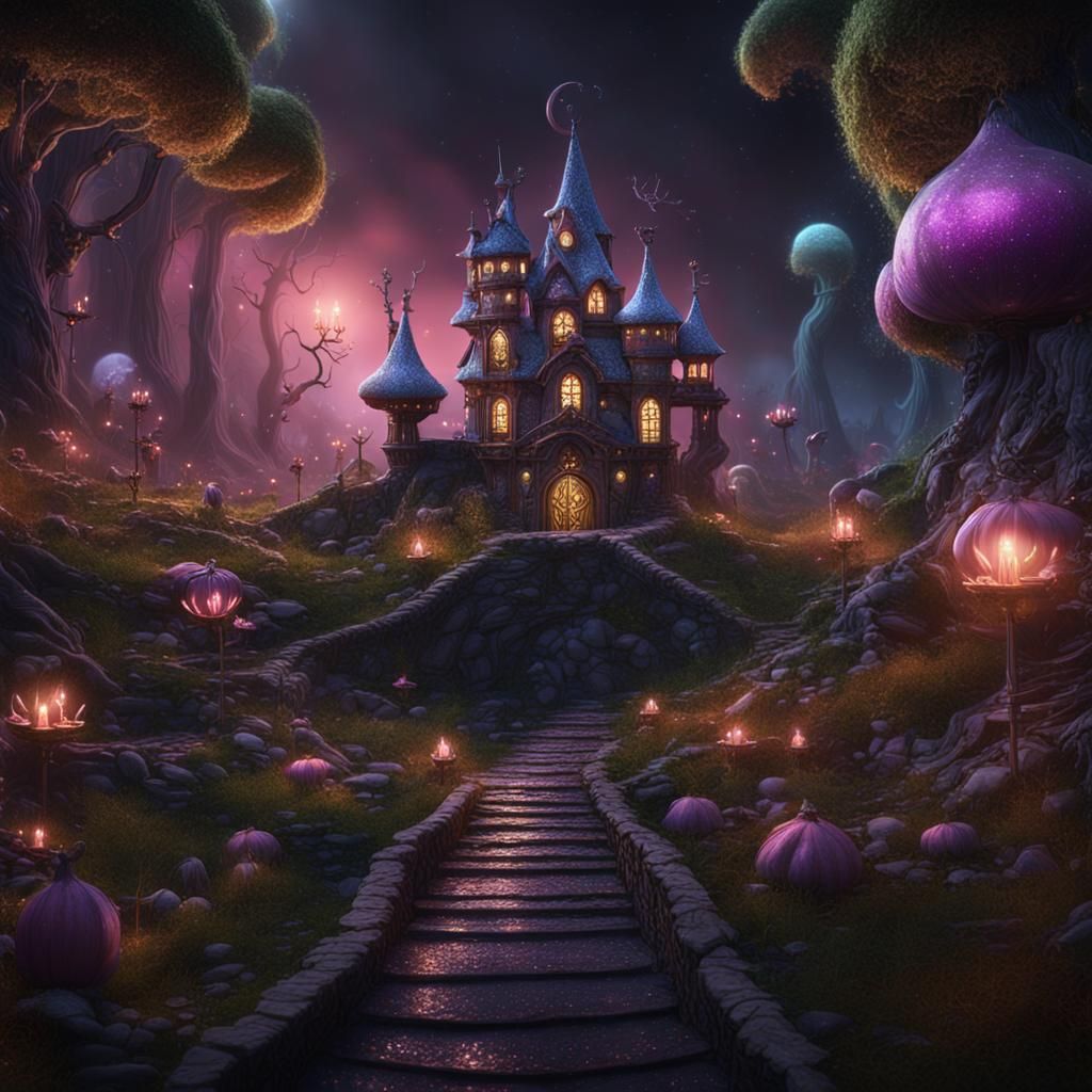 Sinister Fairy Wonderland in Detailed Matte Painting