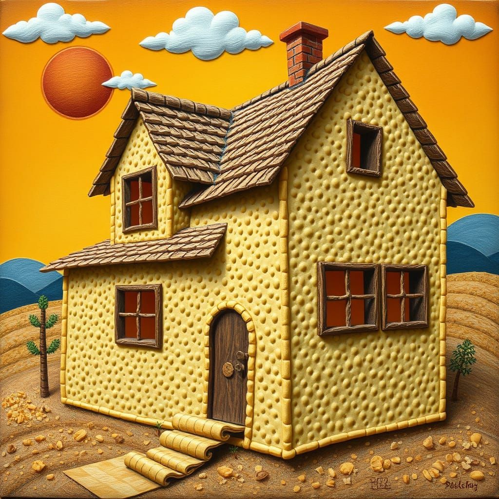 Matzo House in Whimsical Folk Art Style
