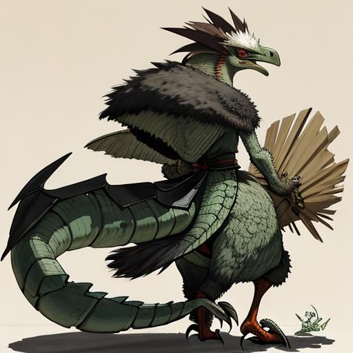 Dragonlike Emu with Tail: A Fearsome Hybrid