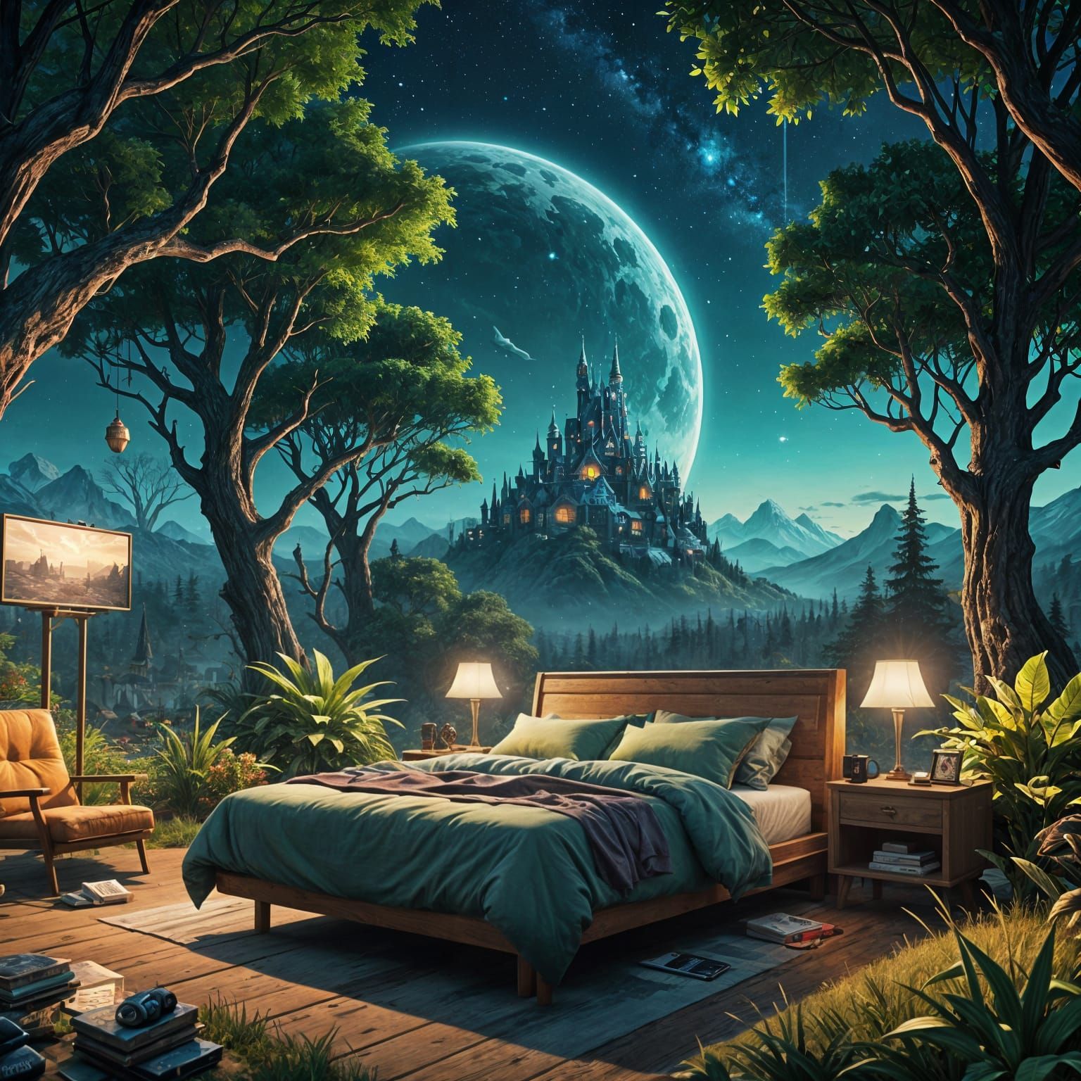 Sleep Insurance Billboard in Vibrant Fantasy Style